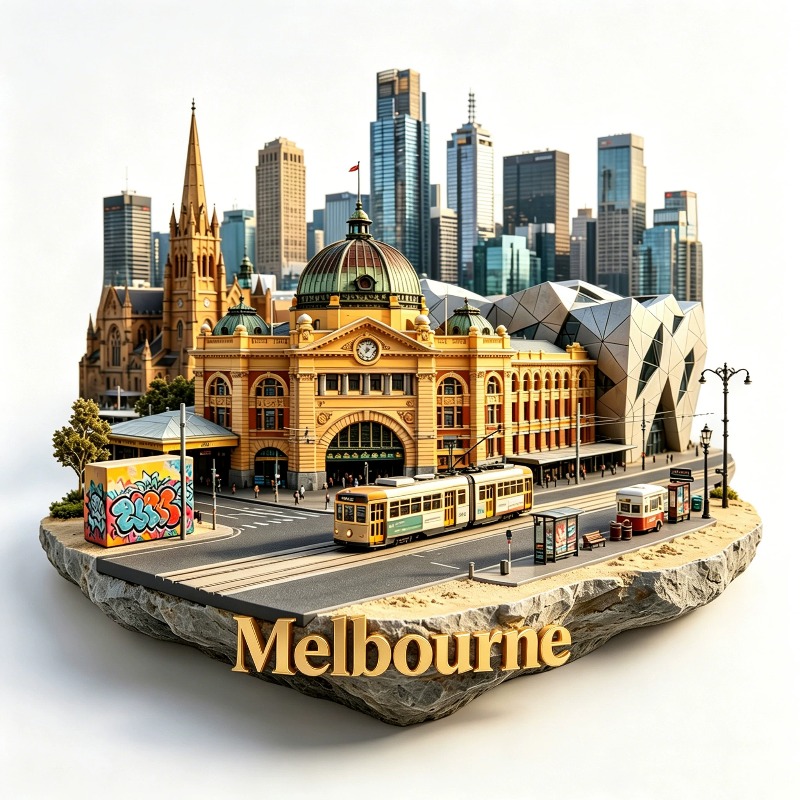 Home Decor Malaysia - Stiker Kulkas Melbourne Australia Bahan Logam