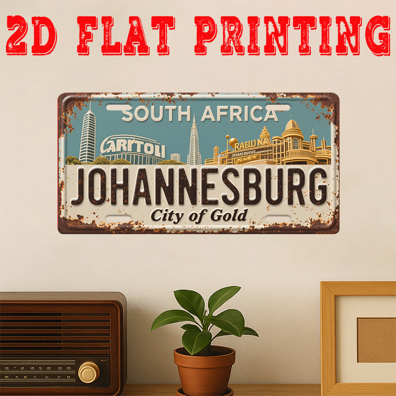 Home Decor Johannesburg - Papan Tanda Logam Kota Emas Johannesburg