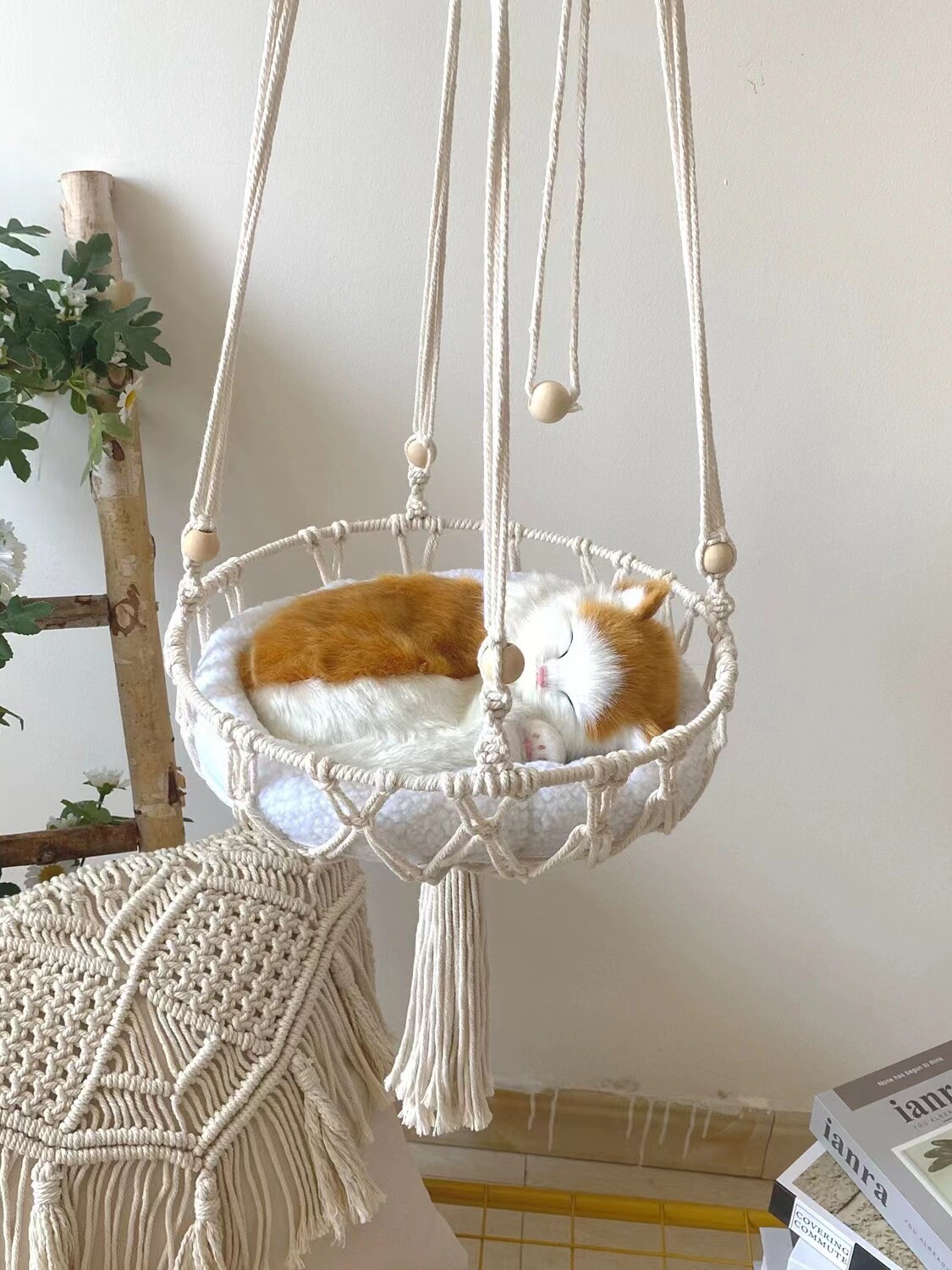 Woven Wall Basket - Tempat Tidur Kucing Buatan Tangan, Ayunan