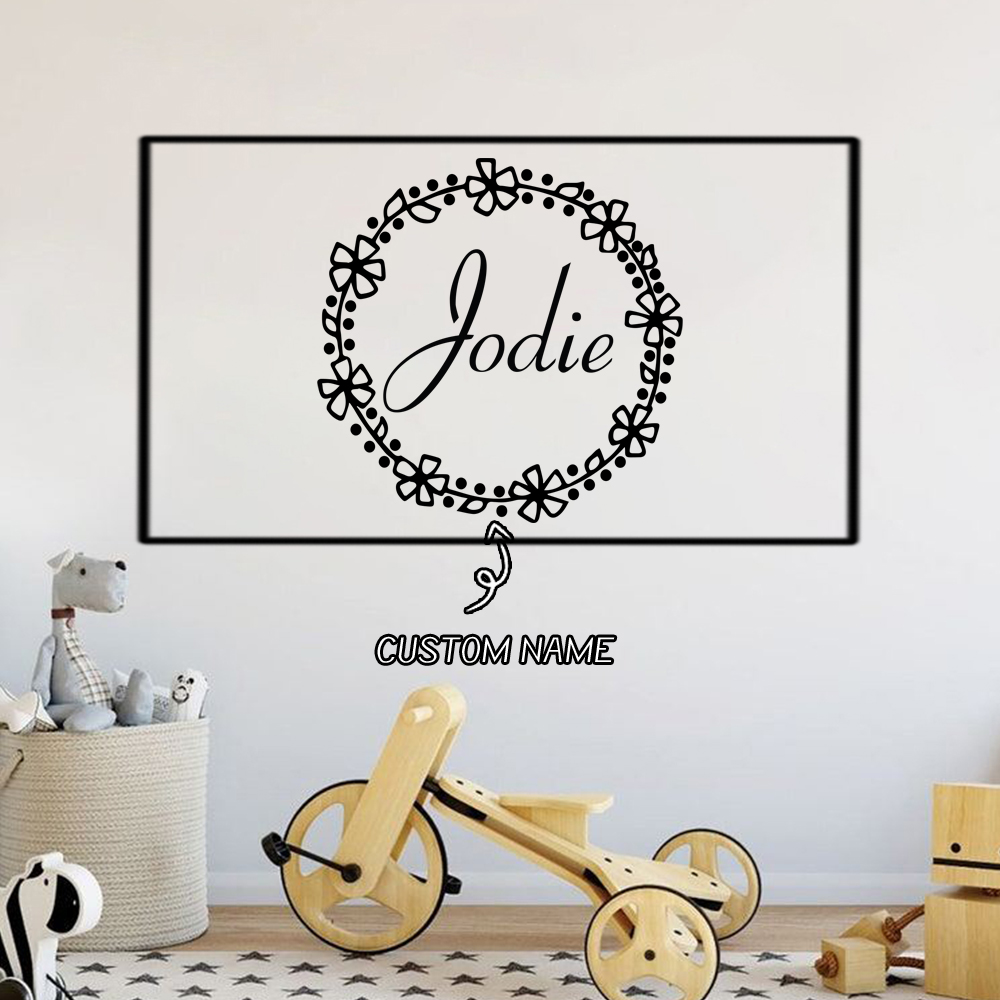 Home Decor Sticker - 1 Buah Karangan Bunga Cantik Teks
