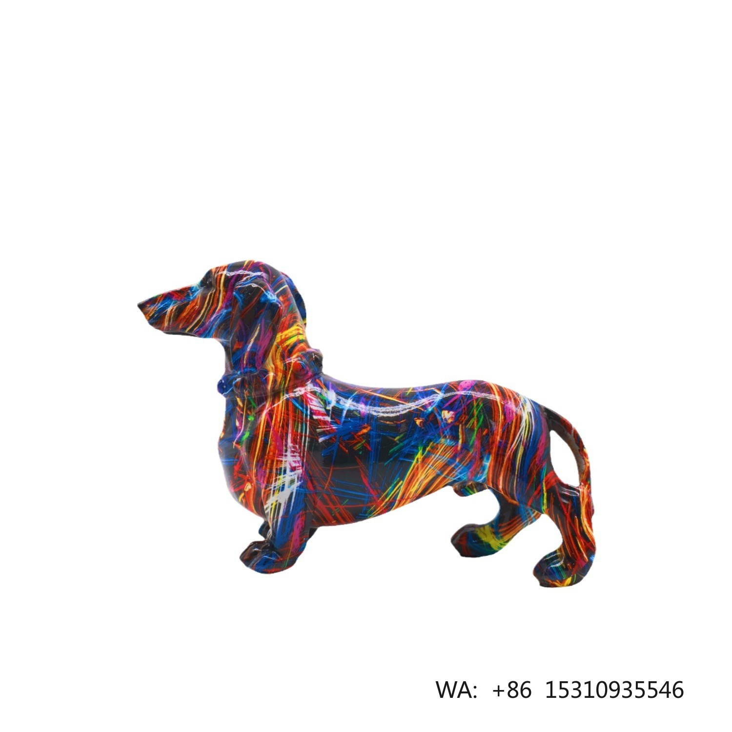 Home Decor Statue - Patung Anjing Graffiti Resin Dekorasi Rumah