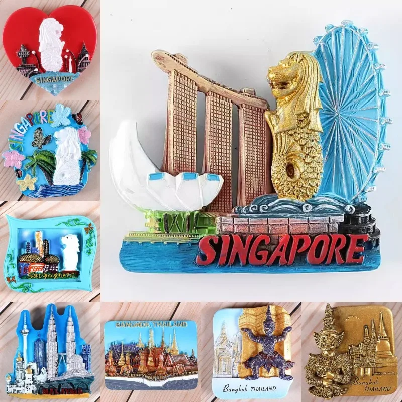 Home Decor Malaysia - Singapura souvenir perjalanan Merlion stiker kulkas