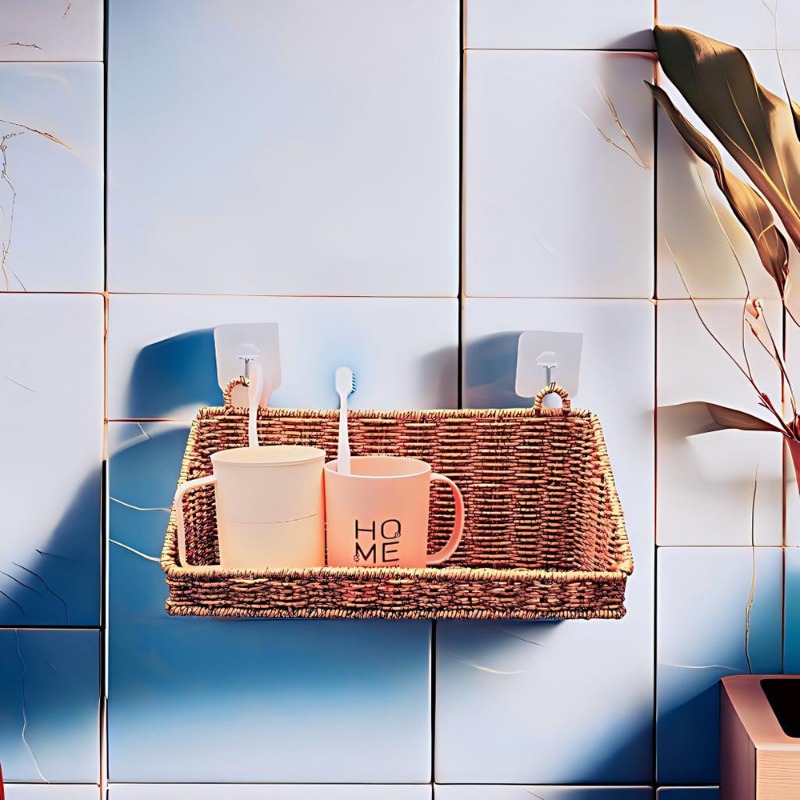 Woven Wall Basket - Keranjang Penyimpanan Gantung Rotan Anyaman dengan