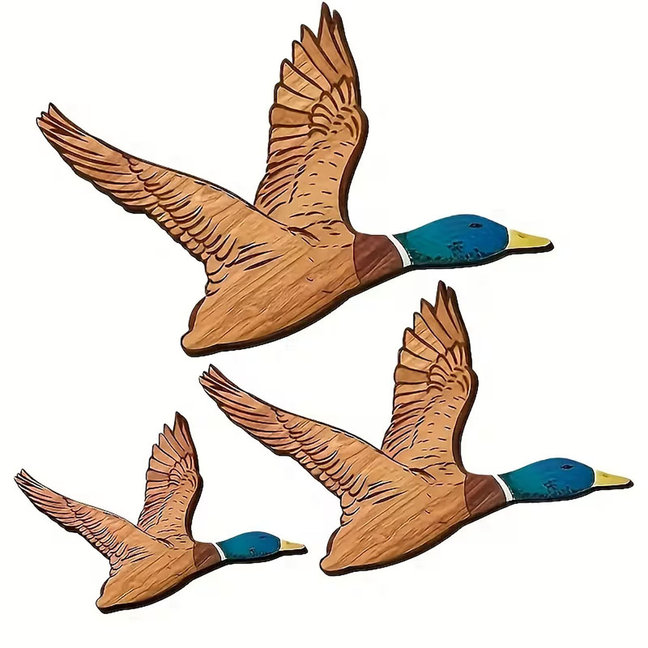 Home Decor Duck - 3Pcs Dekorasi Dinding Kayu Bebek Mallard