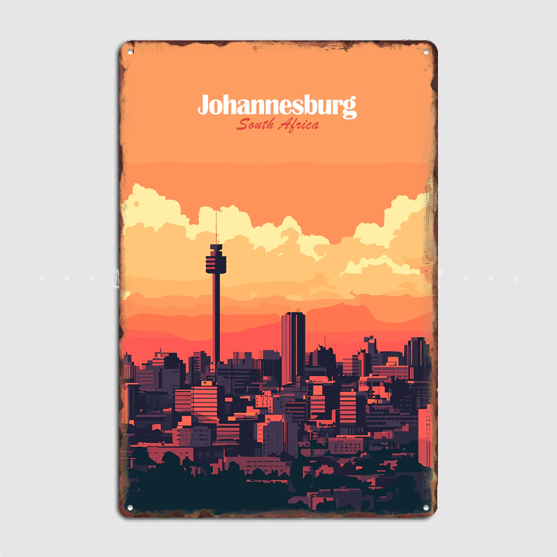 Home Decor Johannesburg - Poster Pemandangan Perjalanan Skyline Johannesburg Poster