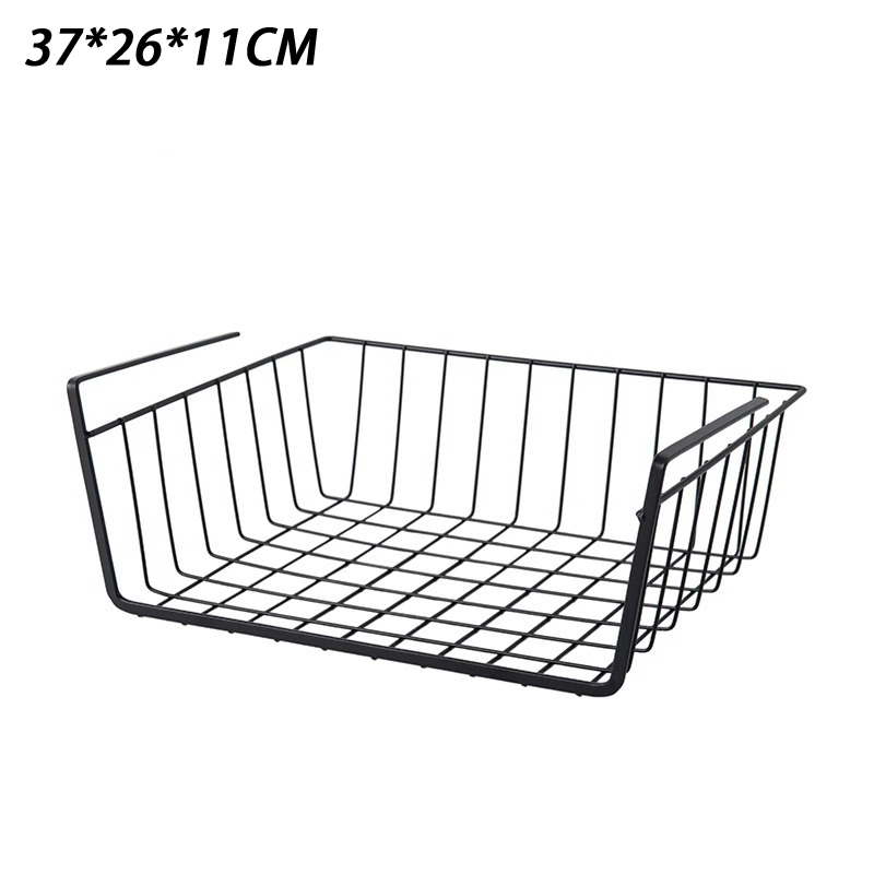 Woven Wall Basket - Keranjang Penyimpanan Bawah Meja, Rak Besi