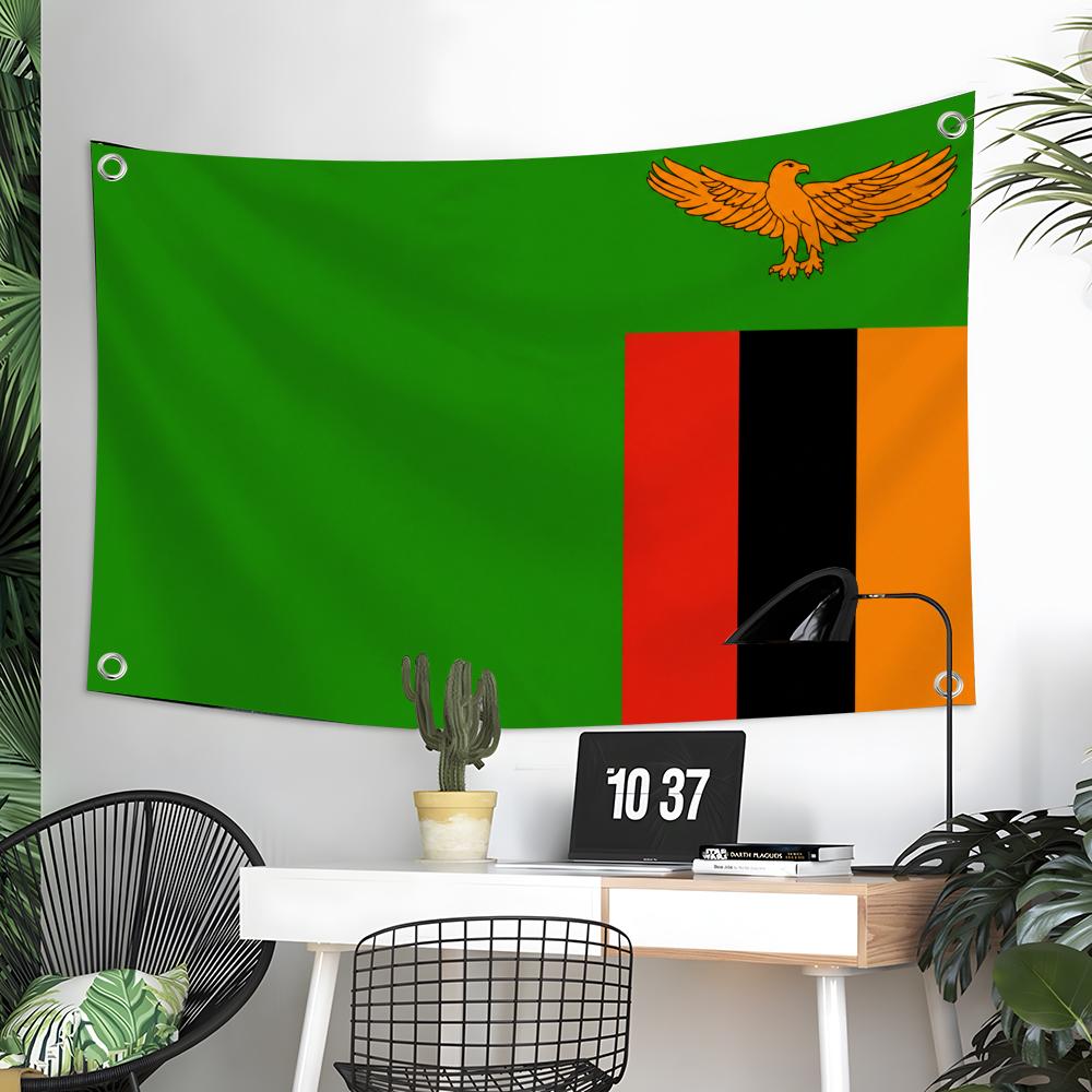 Home Decor Zambia - Bendera Zambia Kustom untuk Hiasan Dinding,