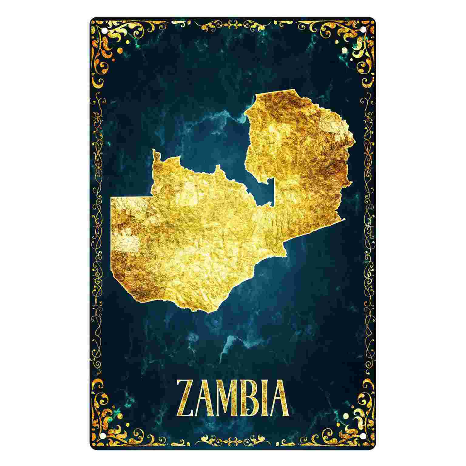 Home Decor Zambia - 2D FLAT 1pc Peta Zambia Berlapis