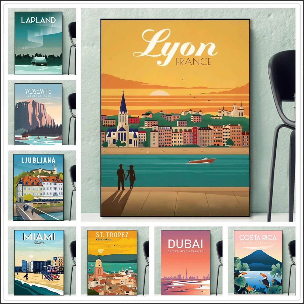 Home Decor Dubai - Lukisan Kanvas Seni Dinding Kota Wisata