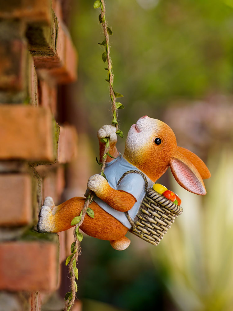 Home Decor Duck - Baru Lucu Resin Kelinci Patung Membawa
