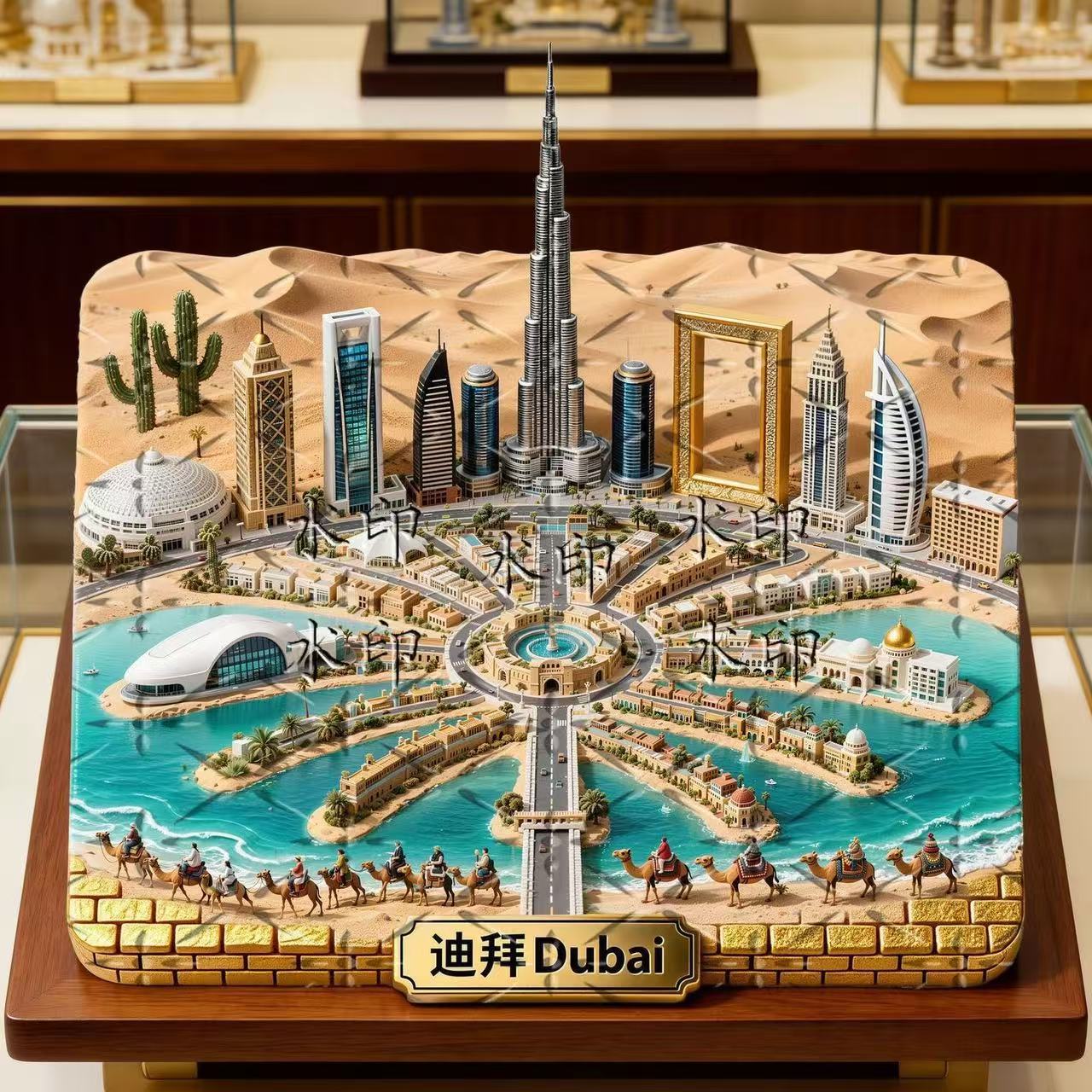 Home Decor Dubai - Magnet Kulkas Logam Dubai Berukir, Penampilan