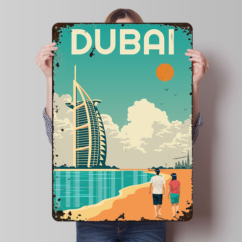 Home Decor Dubai - Poster Cetak Perjalanan Dubai Seni Dinding