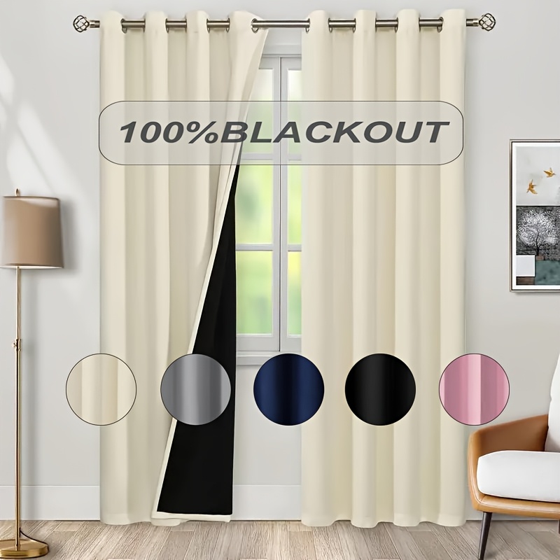 Home Decor Wall Panels - 1pc Tirai Blackout 100% dengan Lapisan