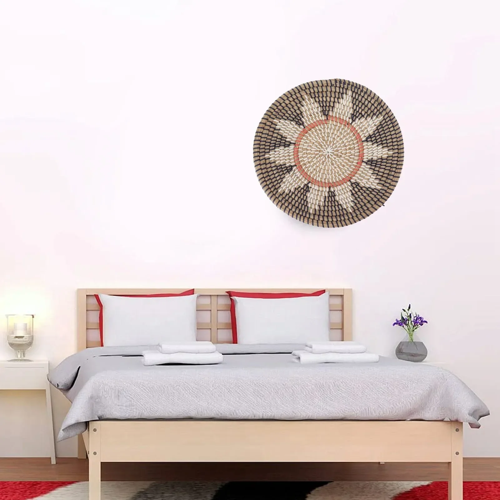 Ornamen Dinding Rumput Bundar  - Woven Wall Basket ulasan dan harga