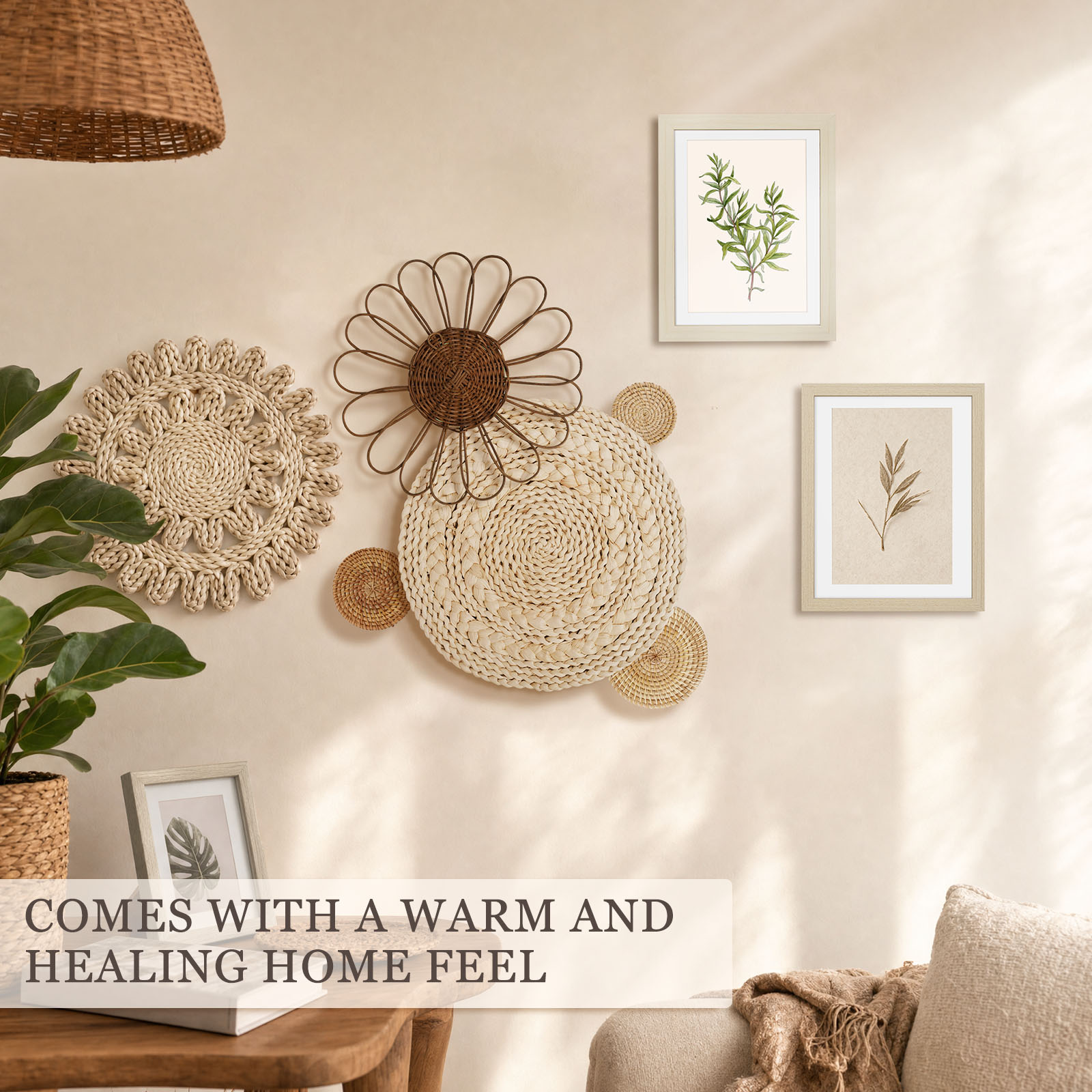 Keranjang Dinding Boho Rotan S - Woven Wall Basket ulasan dan harga