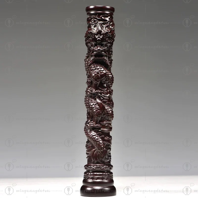 Patung Pilar Naga Ukiran Kayu  - Home Decor Statue ulasan dan harga