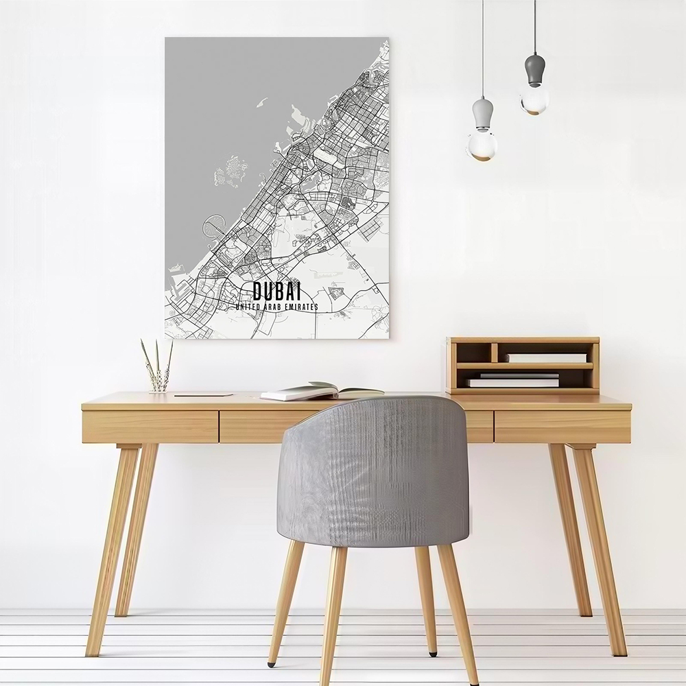 Poster Peta Kota Dubai UAE Sen - Home Decor Dubai ulasan dan harga