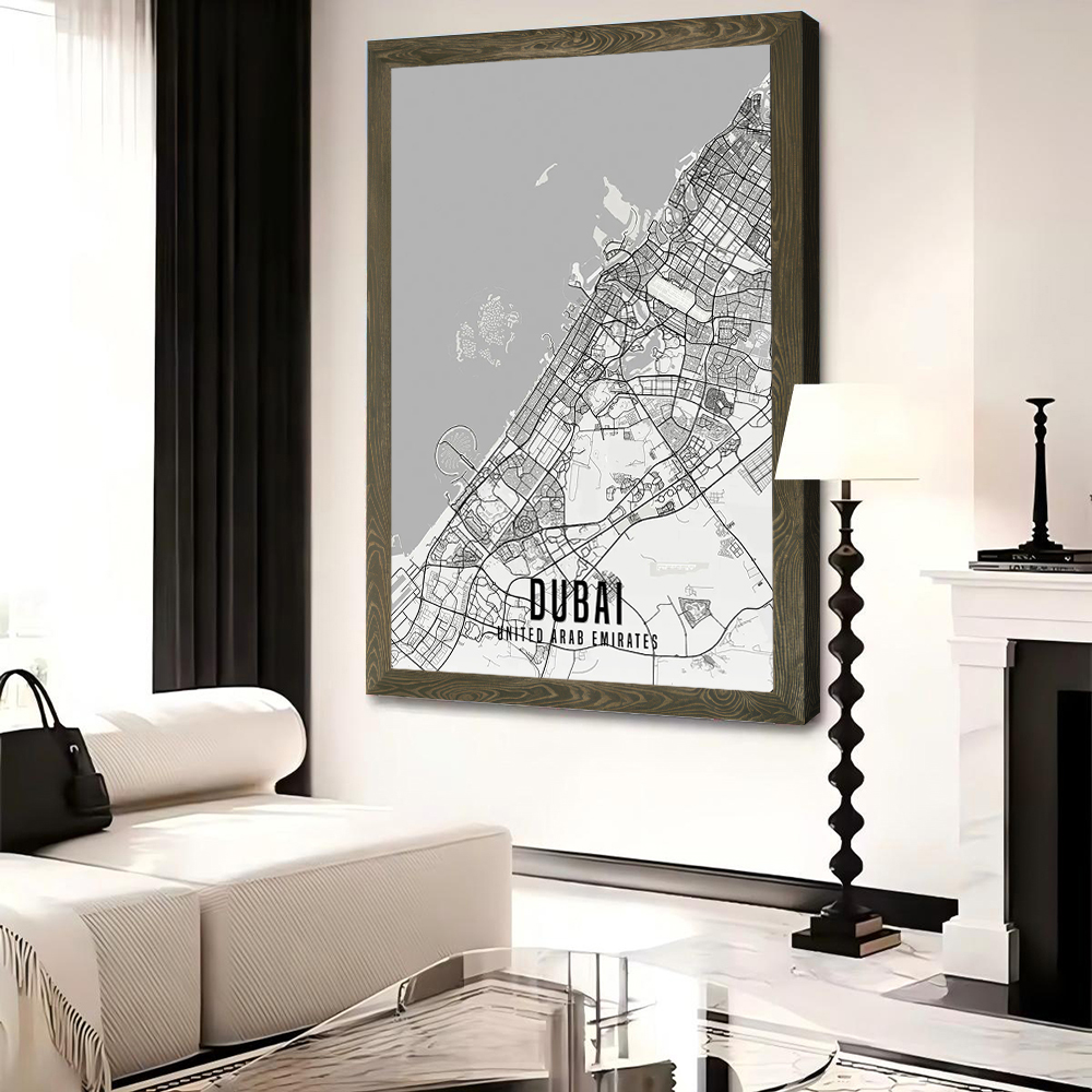 Poster Peta Kota Dubai UAE Sen - Home Decor Dubai ulasan dan harga