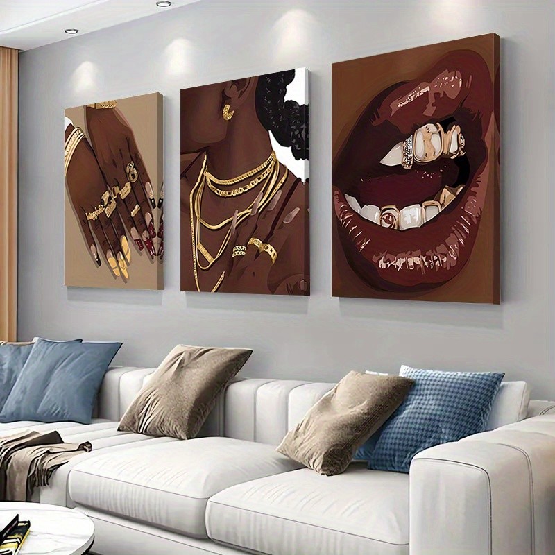 3 Buah Poster Seni Kanvas Abst - Abstract Oil Painting ulasan dan harga