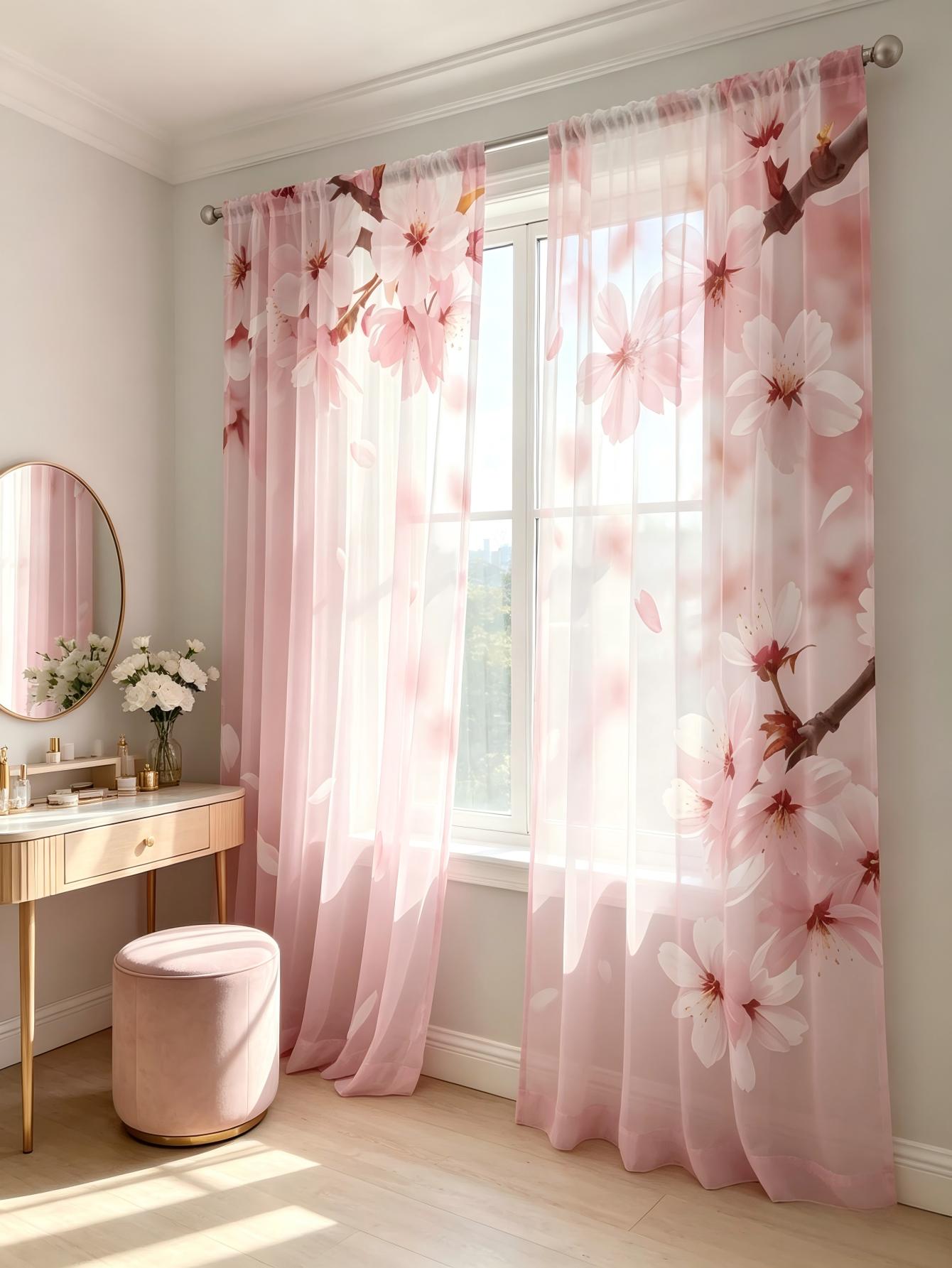 2PCS Tirai Transparan Cetak Di - Home Decor Wall Panels ulasan dan harga