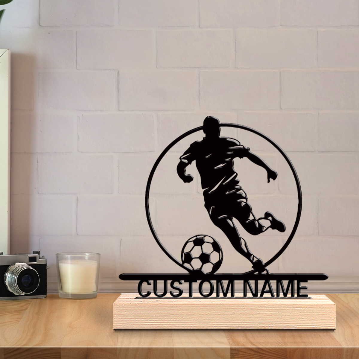 Patung Logam Pemain Sepak Bola - Home Decor Statue ulasan dan harga