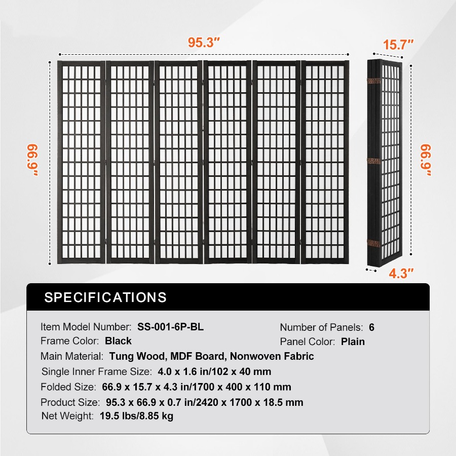 6 Panel Pembatas Ruangan Lipat - Home Decor Wall Panels ulasan dan harga