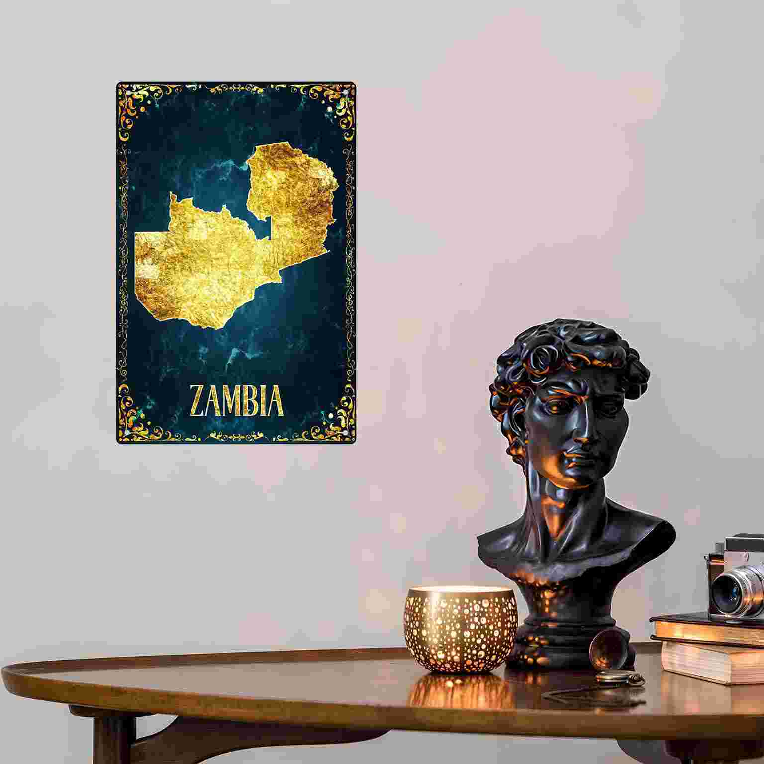 2D FLAT 1pc Peta Zambia Berlap - Home Decor Zambia ulasan dan harga