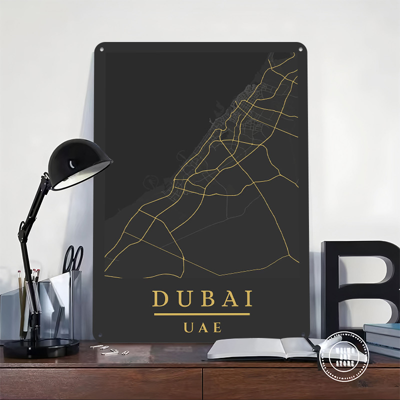 Poster Cetak Seni Peta Dubai U - Home Decor Dubai ulasan dan harga