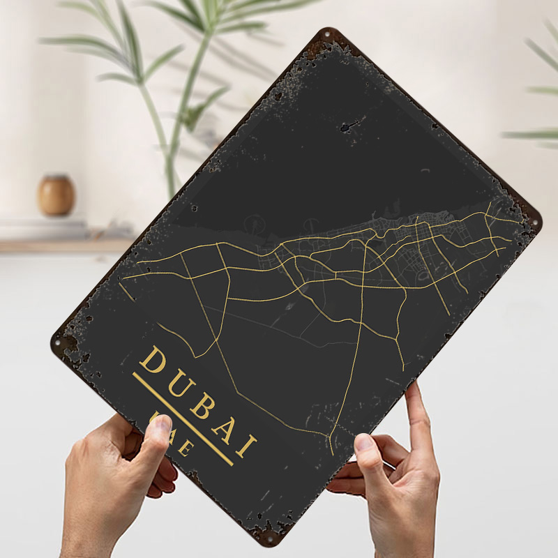 Poster Cetak Seni Peta Dubai U - Home Decor Dubai ulasan dan harga