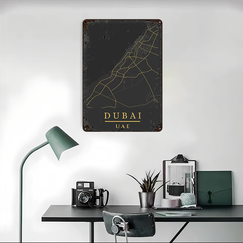 Poster Cetak Seni Peta Dubai U - Home Decor Dubai ulasan dan harga