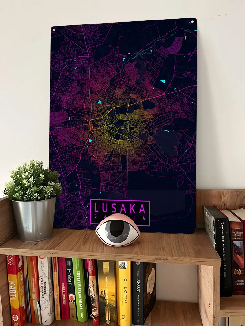 Peta Kota Lusaka Zambia Poster - Home Decor Zambia ulasan dan harga
