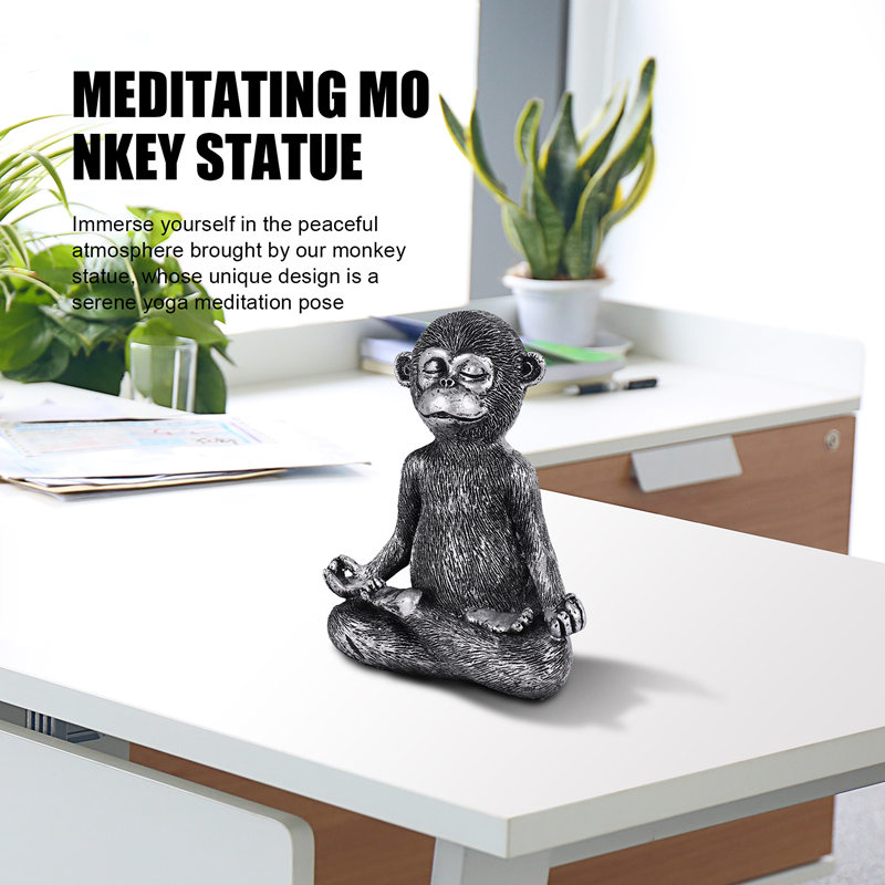 Patung Monyet Meditasi Resin Y - Home Decor Statue ulasan dan harga