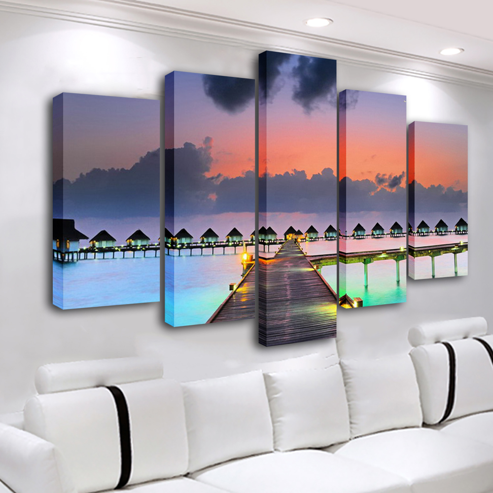 Lukisan Seni Dinding Pemandang - Home Decor Wall Panels ulasan dan harga