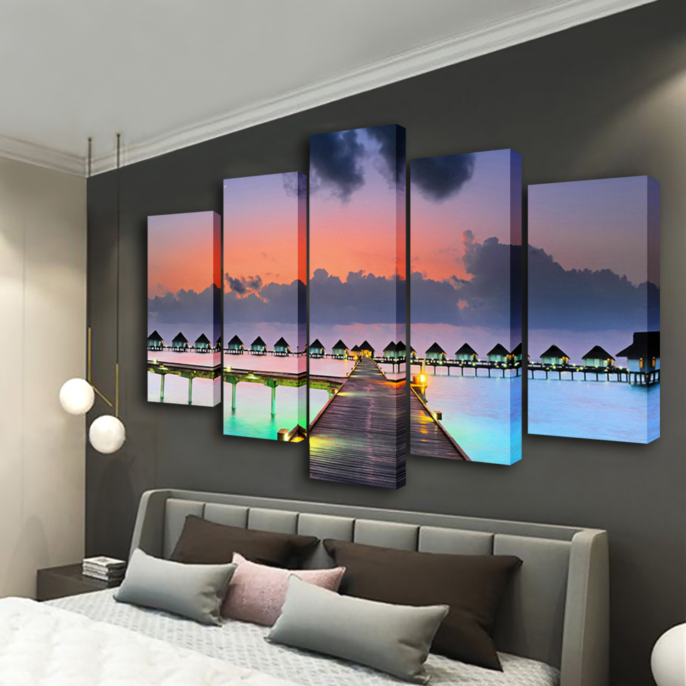 Lukisan Seni Dinding Pemandang - Home Decor Wall Panels ulasan dan harga